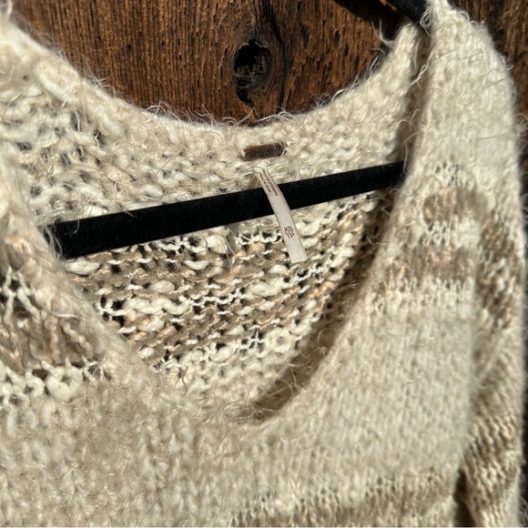 Free People Tan Cream Knit Sweater - Picture 6 of 8